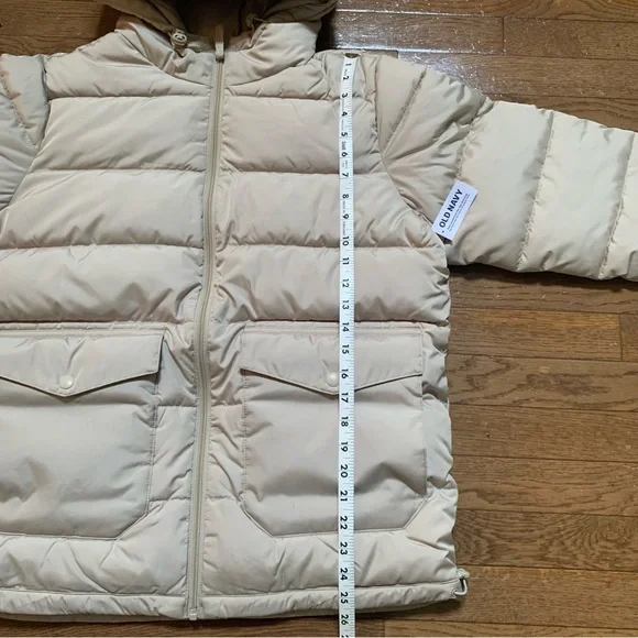 Old Navy Mens Hooded Quilted Puffer Jacket | S | Stone NEW!! - Picture 9 of 10